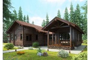 Фасад проект деревянного дома таёжная мечта