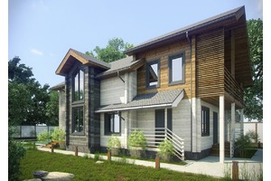 Фасад проект деревянного дома косилия