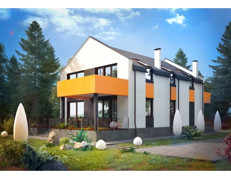 Проект двухэтажного дома из газобетона Оранжевое настроение