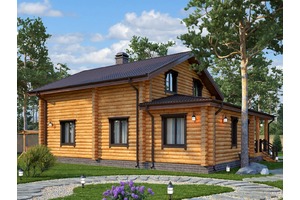 Фасад проект  двухэтажного деревянного дома олис