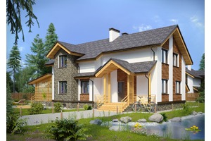 Фасад проект деревянного дома родные просторы