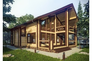 Фасад проект деревянного дома весенняя сказка