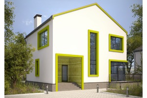 Фасад проект дома из газобетона лотос