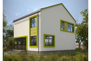 Фасад проект дома из газобетона лотос