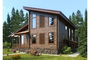 Фасад проект деревянного дома сахалин