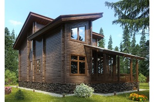 Фасад проект деревянного дома сахалин