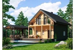 Фасад проект деревянного дома медовая долина